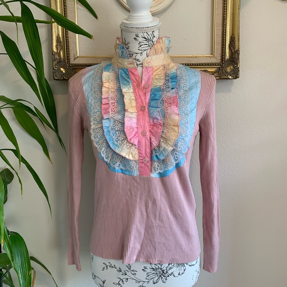 Vintage Women’s Kookai High Collar Shirt